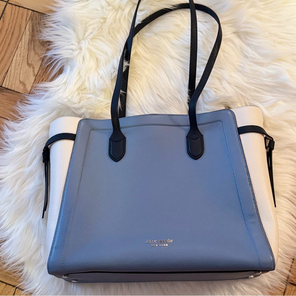 Kate Spade Two-Tone Blue And Cream Tote